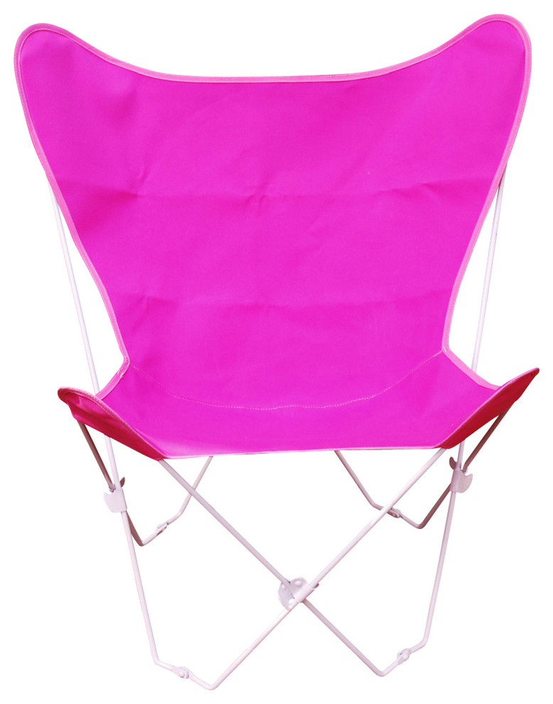 Butterfly Chair and Cover Combination w/White Frame - Pink