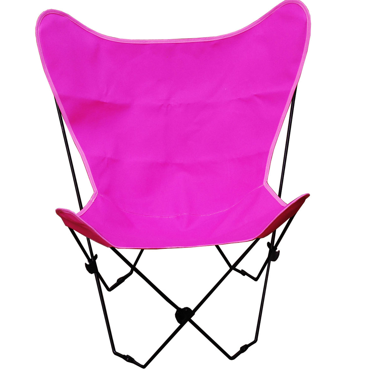 Butterfly Chair and Cover Combination With Black Frame, Pink