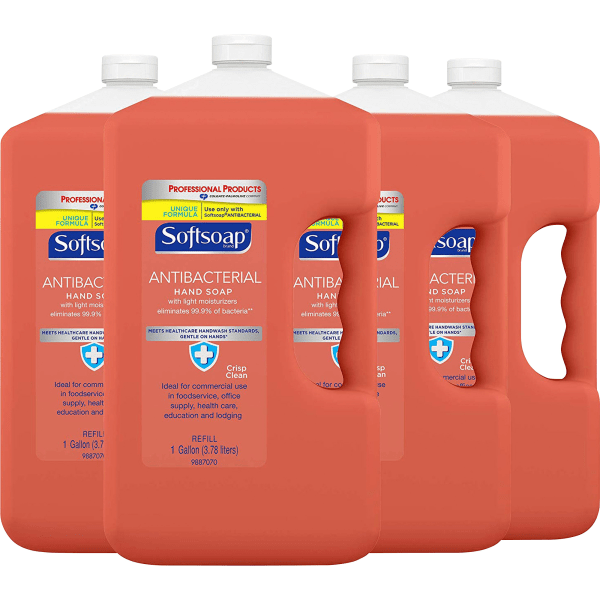 Antibacterial Hand Soap, Crisp Clean, Pink, 1gal Bottle, 4/Carton