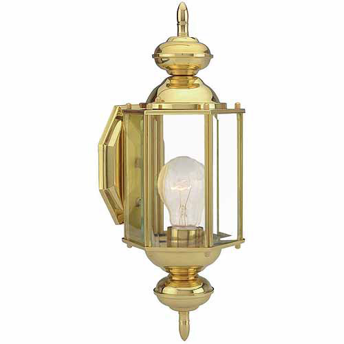Augusta Outdoor Uplight, 5.5-Inch by 14.375-Inch, Solid Brass
