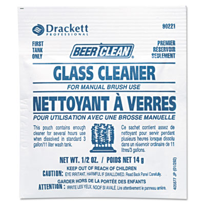 Beer Clean Glass Cleaner, Powder, .5oz Packet, 100/Carton