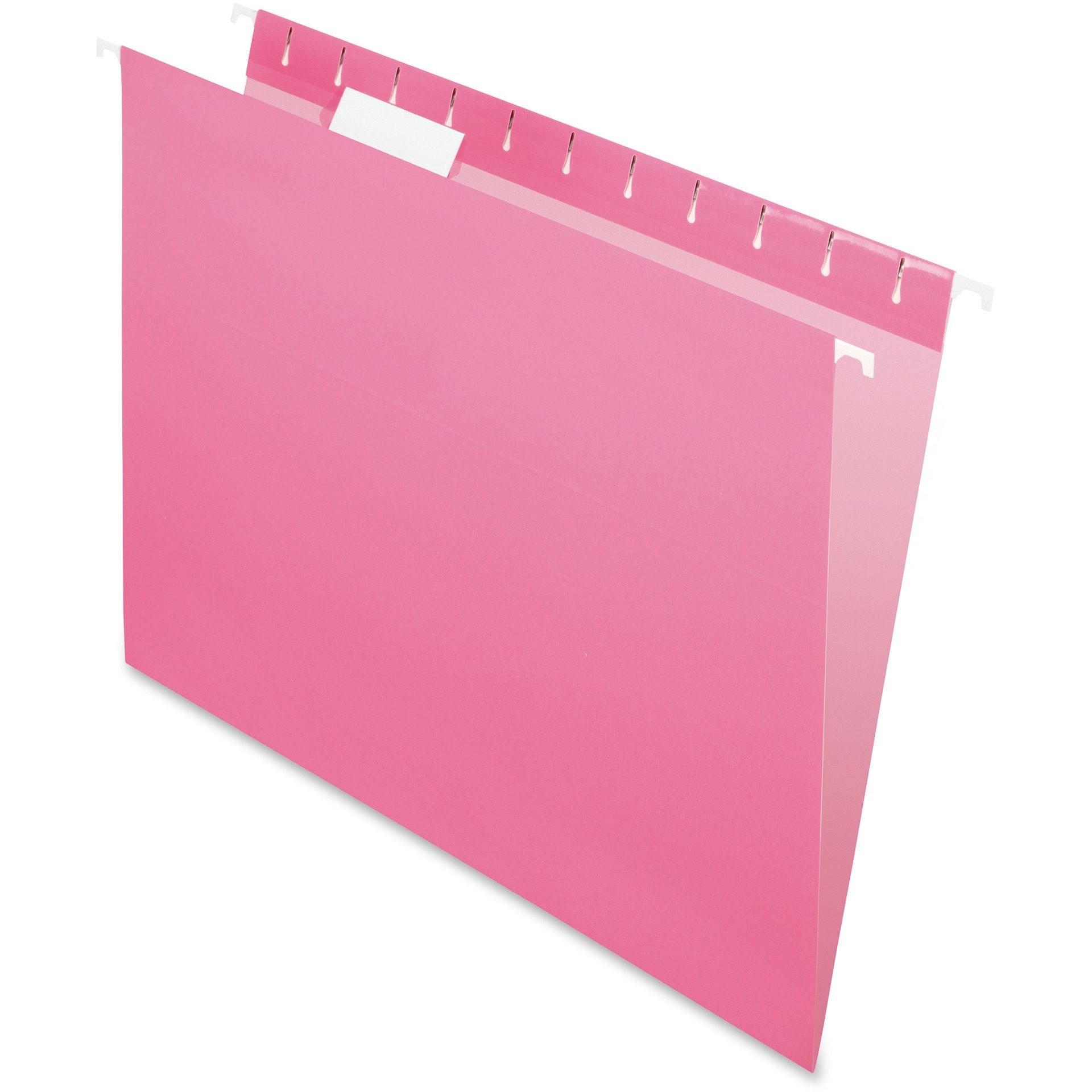 Colored Hanging Folders, 1/5 Tab, Letter, Pink, 25/Box