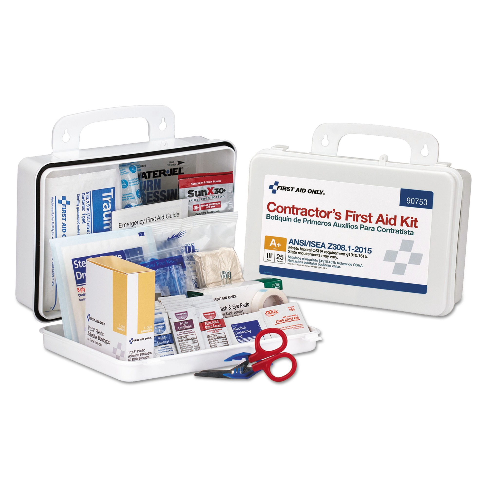 Contractor ANSI Class A+ First Aid Kit for 25 People, 128 Pieces