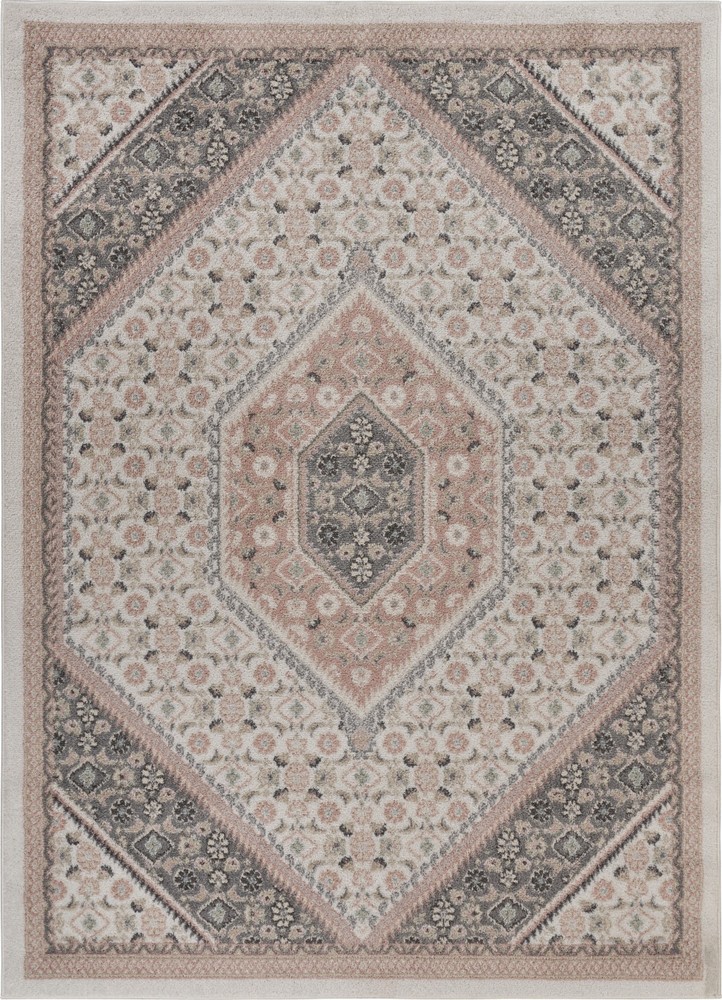 8 x 10 Gray and Blush Traditional Area Rug