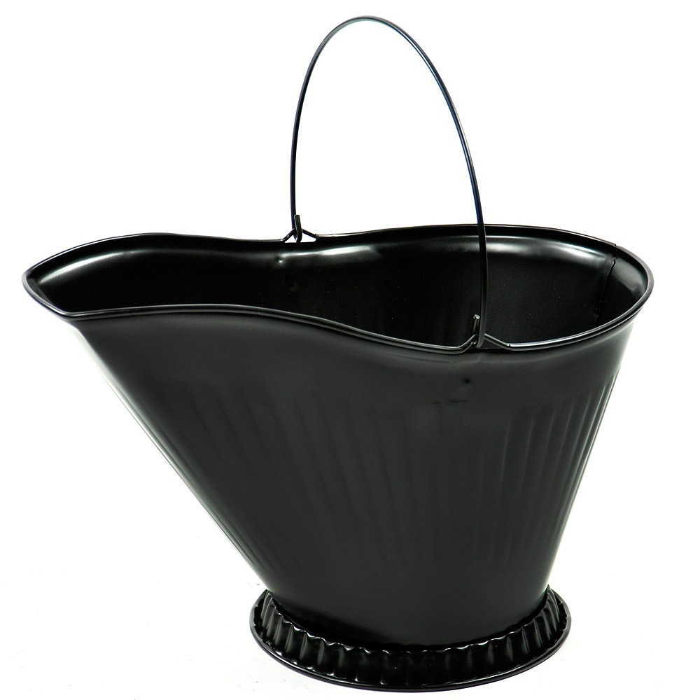 Black Steel 3-Gallon Coal Hod