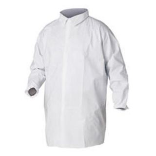 A40 Liquid and Particle Protection Lab Coats, Large, White, 30/Case