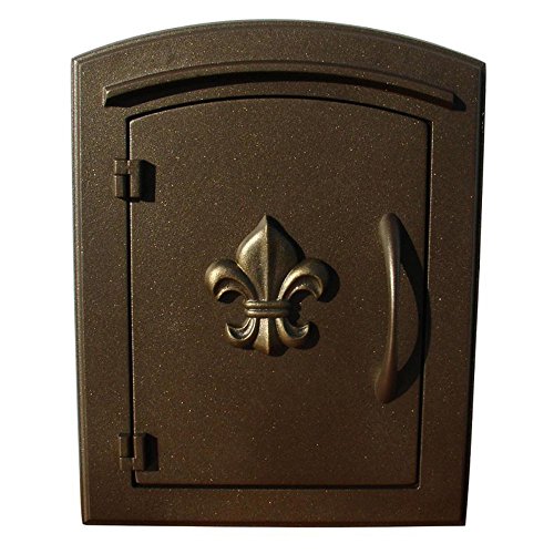 Manchester Mailbox, Fleur De Lis Door, Bronze
