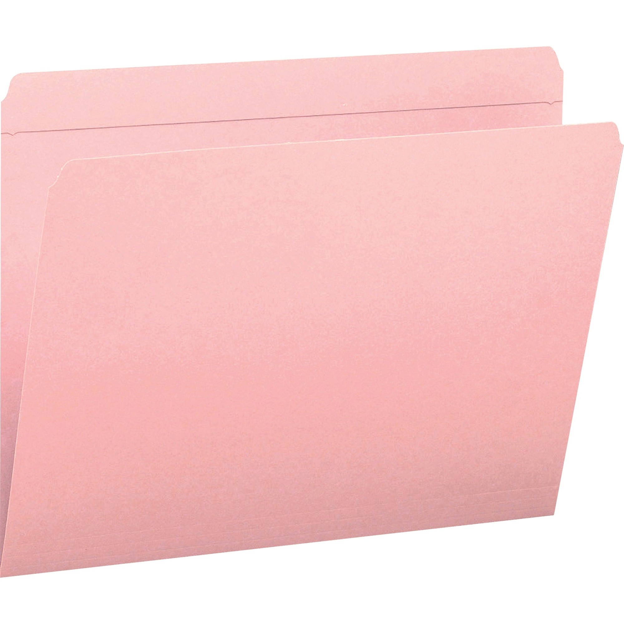 File Folders, Straight Cut, Reinforced Top Tab, Letter, Pink, 100/Box