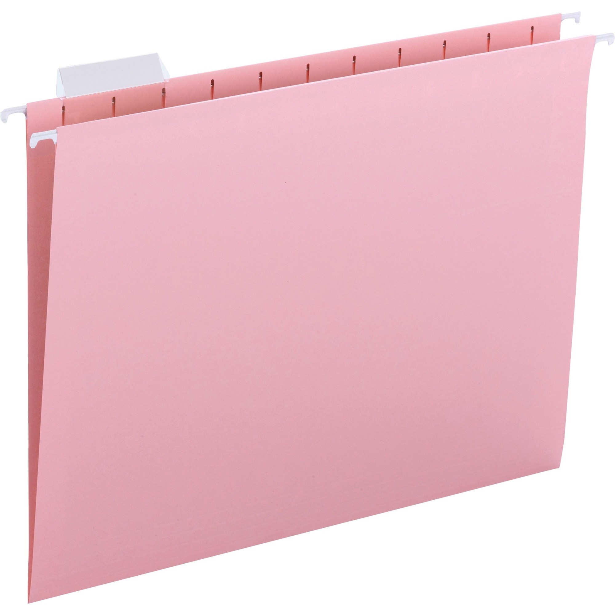 Hanging File Folders, 1/5 Tab, 11 Point Stock, Letter, Pink, 25/Box